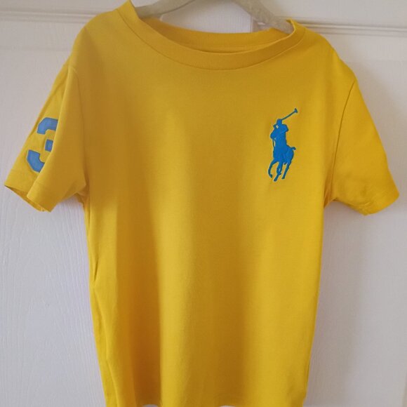 PoloRalph Lauren Kids Shirt Yellow, Blue, Size 7 - Picture 1 of 3